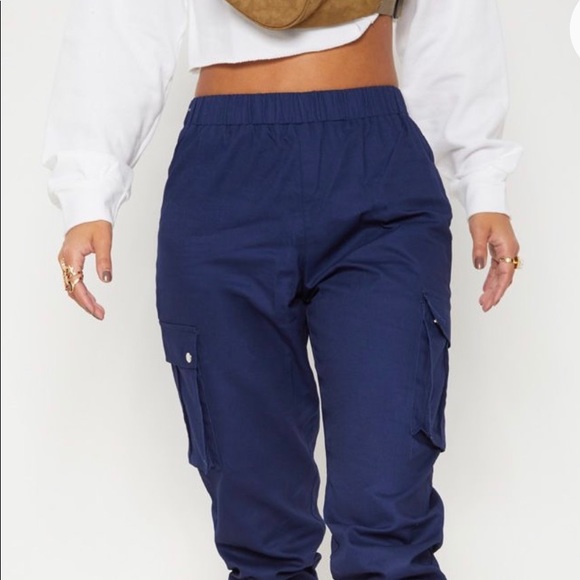 pretty little thing black cargo pants